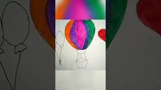 Drawing with Parachute with Balloons for kids | How to drawParachute  | Kids Art Funland