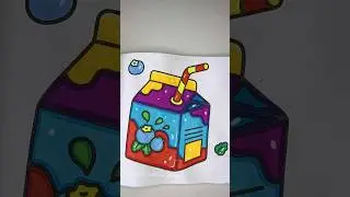 ASMR Drawing & Coloring | Colorful Juice Box with Markers|ASMR Color Therapy | Stress Relief#drawing