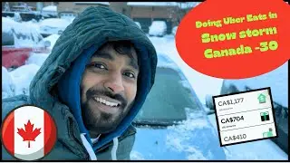 Uber eats in Snow Storm Canada -30c