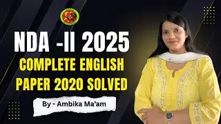 NDA 2025 | Full English Paper 2020 Solved with Tricks & Tips | By Ambika Ma'am #ndaexam