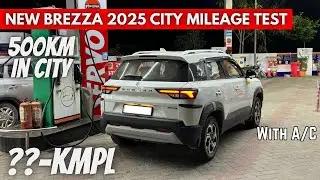 Maruti Brezza Facelift 2025 City Mileage Test Petrol Tank to Tank | Brezza Automatic | brezza zxi
