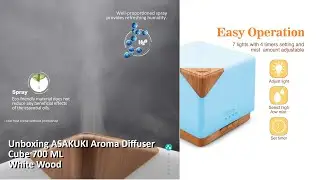 Unboxing ASAKUKI Aroma Diffuser Cube 700 ML Warna White Wood (Indonesia)