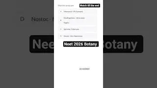NEET 2026 Botany Most Important Questions | Biology MCQs for NEET Preparation#neet2026 #aipmt