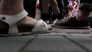Shoes Feet Walking   Free HD Stock Footage   No Copyright   People Legs Crowd