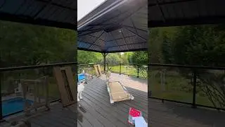 Adding a gazebo! Deck makeover part 2 #shorts #homerenovation