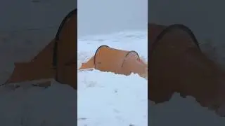 Camping in a Blizzard with Tunnel Tent