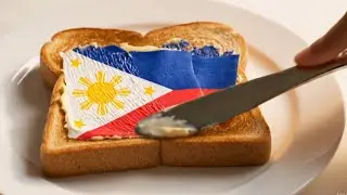 Relaxing ASMR | Smoothly Spreading Finland&rsquo;s Flag on Bread 🍞💙
