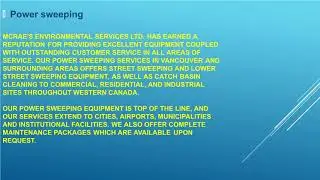 Power sweeping services in McRae&rsquo;s Environmental