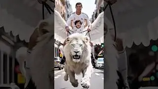 😱How Ronaldo made a flying lion!🦁 #messironaldo #football #funny #comedy #shorts  ronaldo #usashorts