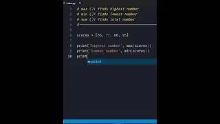 Python Magic: max (), min(), sum () functions #pythonshorts #coding