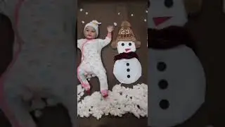 Winter special snowman theme baby photoshoot⛄ #winter #photography #snow #baby #monthly