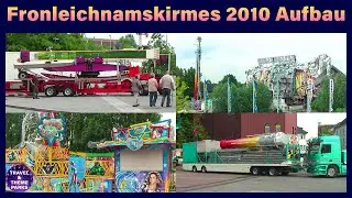 Sterkrader Fronleichnamskirmes 2010 Aufbau 🎠🎡 High Energy | Frisbee | Cyber Space | Spinning Racer 🎢