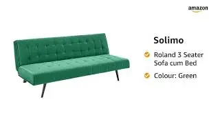 Best Amazon Brand - Solimo Roland 3 Seater Sofa cum Bed (Fabric, Green) 👌