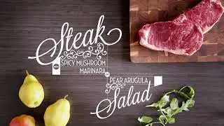 Gourmet Steak with Mushroom Sauce & Pear Arugula Salad | Elegant Dinner Idea