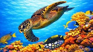 Beautiful Relaxing Music | Underwater World 4K HDR 🌊 Sea Turtles, Tropical Fish, Coral Reefs