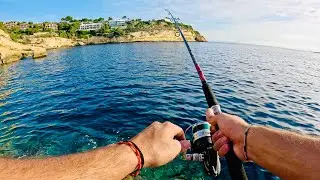 POV Shore Fishing 🌊 | Surfcasting from Rocky Coast (No Talking, Big Catch)