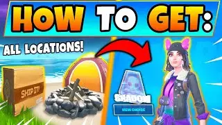 Fortnite BOX FACTORY & SKYEs COASTAL CAMPSITES! Skyes Adventure Challenges Guide Battle Royale