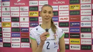 Marta Orzyłowska i Marta Łyczakowska po meczu 16 . kolejki TAURON Ligi w Bielsku-Białej.