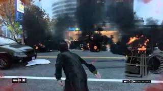WATCH DOGS Gas station explosion with joker moment beginning.