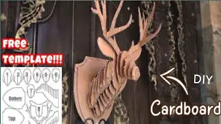 How to Make 3D Puzzle Out of Cardboard|| Deer Head Wall Mount