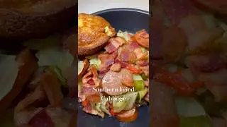 Southern fried cabbage with honey jalape&ntilde;o corn bread. #dinner #easymeals #friedcabbage #easyrecipe