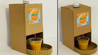 HOW TO MAKE JUICE VENDING MACHINE | CARDBOARD PROJECT | CARDBOARD JUICE DISPENSER | CARDBOARD CRAFT