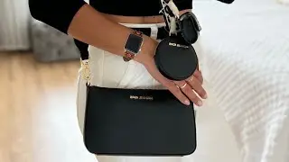 Bolsa Michael Kors Jet Set Saffiano Leather Crossbody Bag with Case for Apple Airpods Pro&reg;