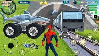 Rope Frog Ninja Superhero and Monster Truck in Open World Game - Android Gameplay