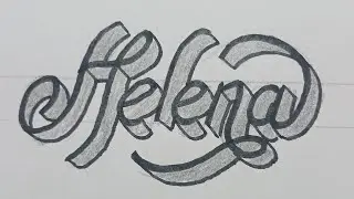 How To Draw 3d Calligraphy Name For Beginners Easy / Drawing Art On Paper Step By Step 50
