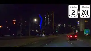 [2022/22] Calgary, AB Freeway Night Tour - Deerfoot, Stoney, Glenmore Trails, Memorial Drive