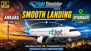 Ankara - Diyarbakır✈️Havalimanı Landing İniş | Ajet A320 | MSFS 2020