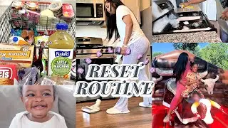 REALISTIC SUNDAY RESET ROUTINE | CLEANING, GROCERY SHOPPING, ORGANIZING, MOM LIFE + FAMILY TIME!