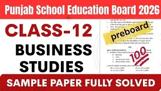 Class 12 Business Studies Pre Board Paper 2026 | PSEB Final Exam | Important Questions #pseb #yt