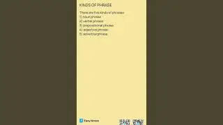 Kinds of Phrase
