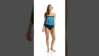 Maxine Tattoo Tribal Bandeau Blouson One Piece Swimsuit | SwimOutlet.com