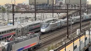 Amtrak, NJ Transit & PATH Trains @ Harrison,NJ PATH Parking Garage 