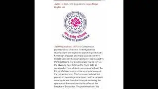 JNTUH B.Tech. R18 Regulations Grace Marks Eligible list