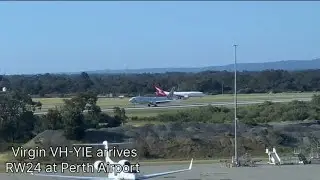 Virgin VH-YIE arrives RW24 at Perth Airport