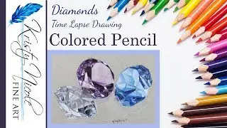 Drawing Diamonds in Colored Pencil - Time Lapse