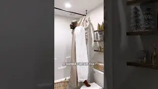 AMAZON Small Bathroom HACK ✨ceiling curtain rod?!✨ #diy #amazon #home #hack #design