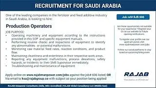 Production Operator Jobs in Saudi Arabia 2025 | Fertilizer Industry Careers | Apply Online Now #jobs