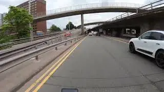 Dem-Master Van nearly hits White BMW... look at that! a BMW not at fault!!