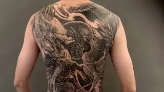 Dragon Tattoos Fullback - One of the Most Badass Tattoos Ever - Must Watch for Every Inked Fan!