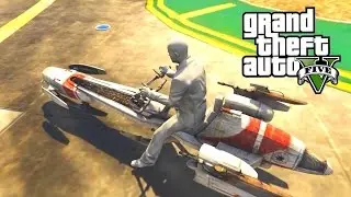 BARC SPEEDER! STAR WARS - GTA 5 Mod STUNT MONTAGE - Tramcaman
