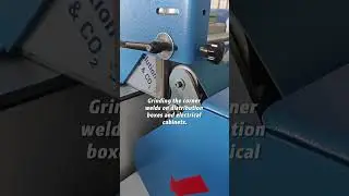 Right-angle weld grinding made easy!#cabinet #metalfinishing  #industrialsolutions