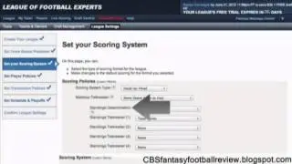 How To Set The Scoring System In CBS Fantasy Football Commissioner Leagues