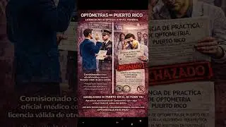 La licencia de Optometr&iacute;a de Puerto Rico no es v&aacute;lida a nivel federal. #optometraspr #optometriapr