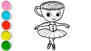Cute Ballerina Cappuccina Drawing, Painting and Coloring For Kids and Toddlers_ Easy Drawing