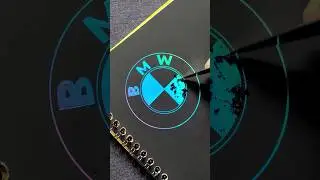 BMW Car Logo on Magic Scratch Book.....#art #drawing #magic #bmw #car