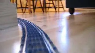 Train's perspective around LEGO 9V trains long curve layout